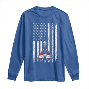 Teepee Pocket Native American Long Sleeve Shirt American Flag Native Feather Pride Month Indigenous