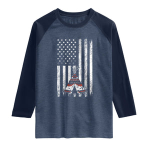 Teepee Pocket Native American Raglan Shirt American Flag Native Feather Pride Month Indigenous