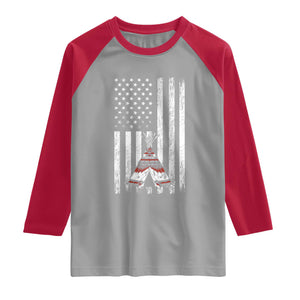 Teepee Pocket Native American Raglan Shirt American Flag Native Feather Pride Month Indigenous