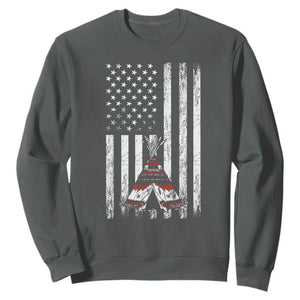 Teepee Pocket Native American Sweatshirt American Flag Native Feather Pride Month Indigenous