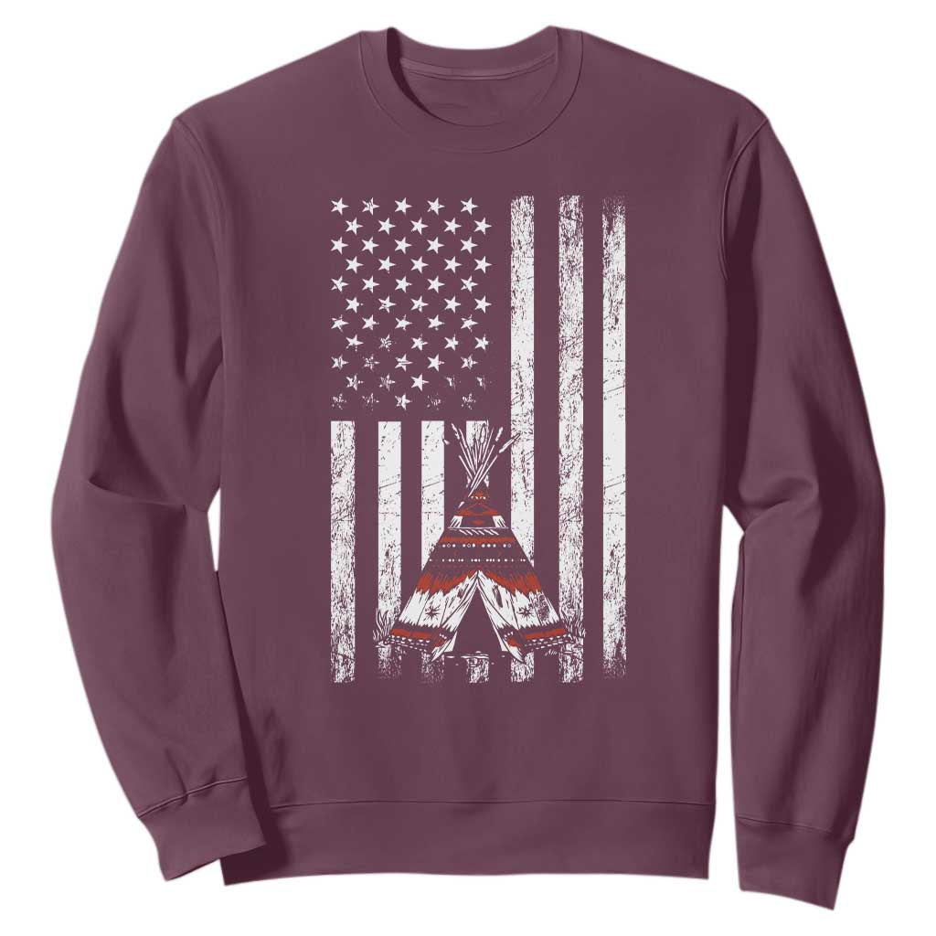 Teepee Pocket Native American Sweatshirt American Flag Native Feather Pride Month Indigenous