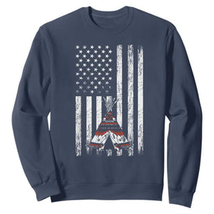 Teepee Pocket Native American Sweatshirt American Flag Native Feather Pride Month Indigenous
