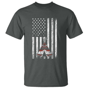 Teepee Pocket Native American T Shirt American Flag Native Feather Pride Month Indigenous