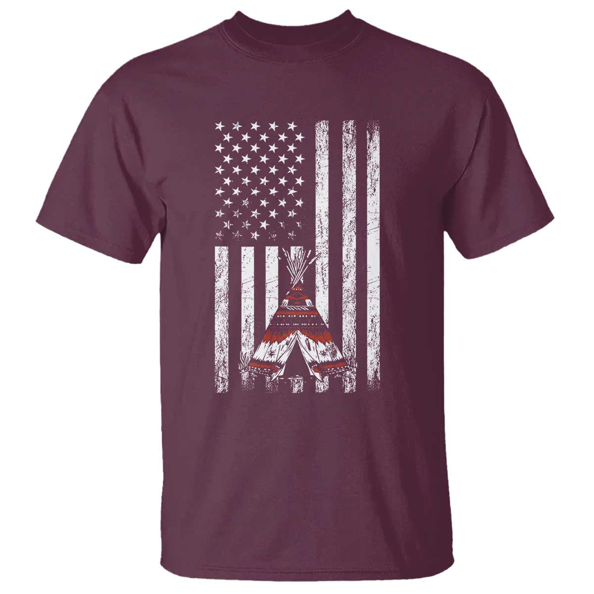 Teepee Pocket Native American T Shirt American Flag Native Feather Pride Month Indigenous