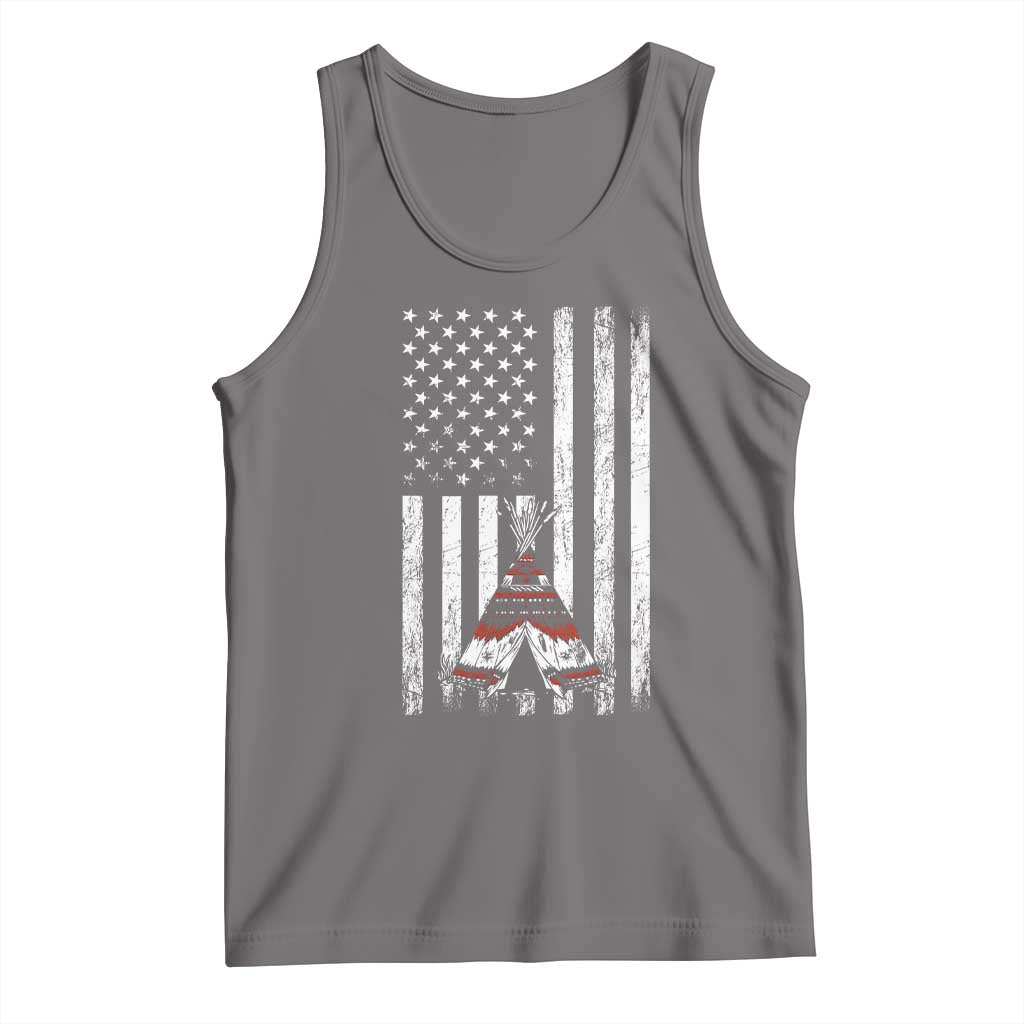 Teepee Pocket Native American Tank Top American Flag Native Feather Pride Month Indigenous