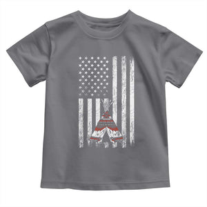 Teepee Pocket Native American Toddler T Shirt American Flag Native Feather Pride Month Indigenous