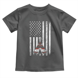 Teepee Pocket Native American Toddler T Shirt American Flag Native Feather Pride Month Indigenous
