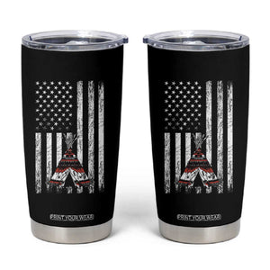 Teepee Pocket Native American Tumbler Cup American Flag Native Feather Pride Month Indigenous