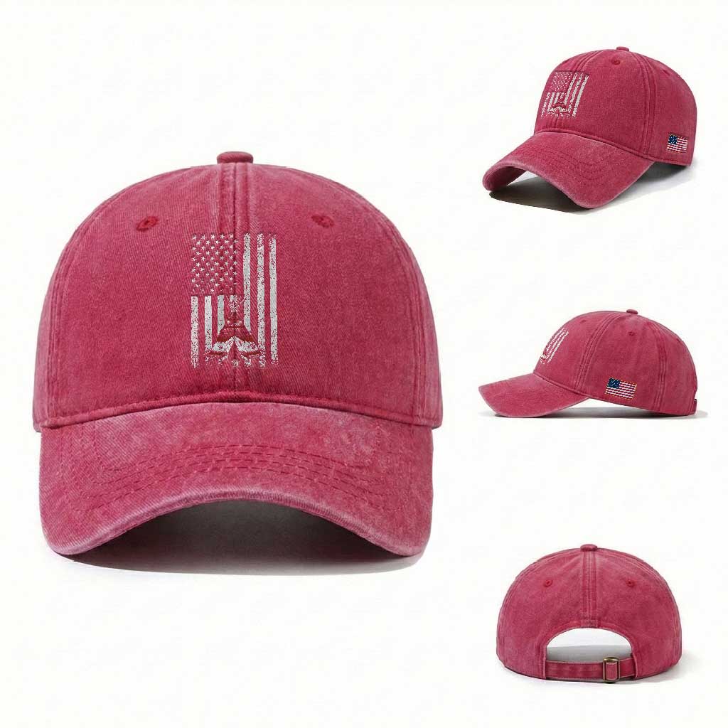 Teepee Pocket Native American Washed Cotton Baseball Cap American Flag Native Feather Pride Month Indigenous