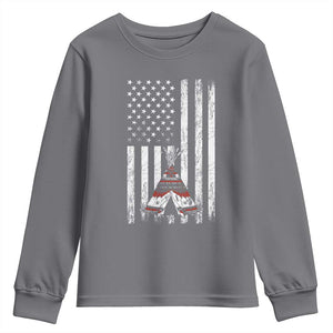 Teepee Pocket Native American Youth Sweatshirt American Flag Native Feather Pride Month Indigenous