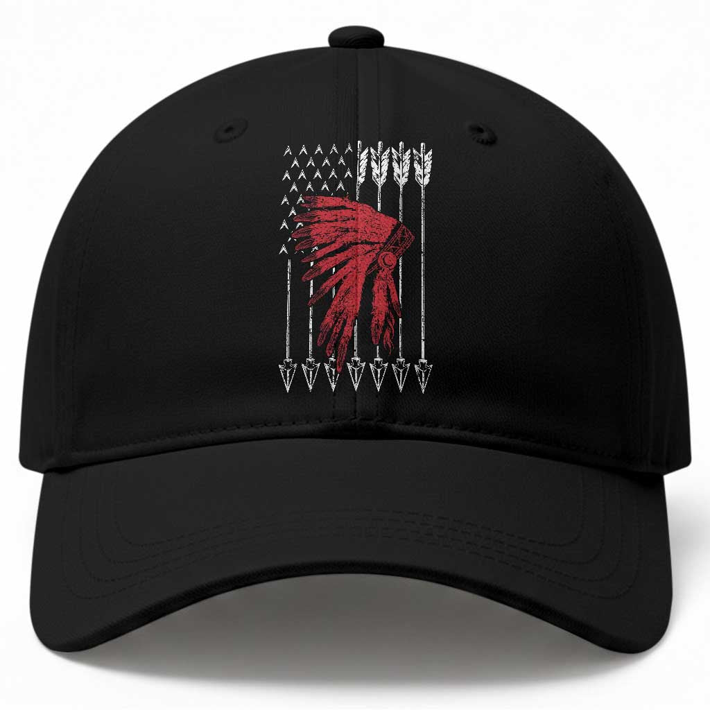 Native American Teepee American Flag Baseball Cap