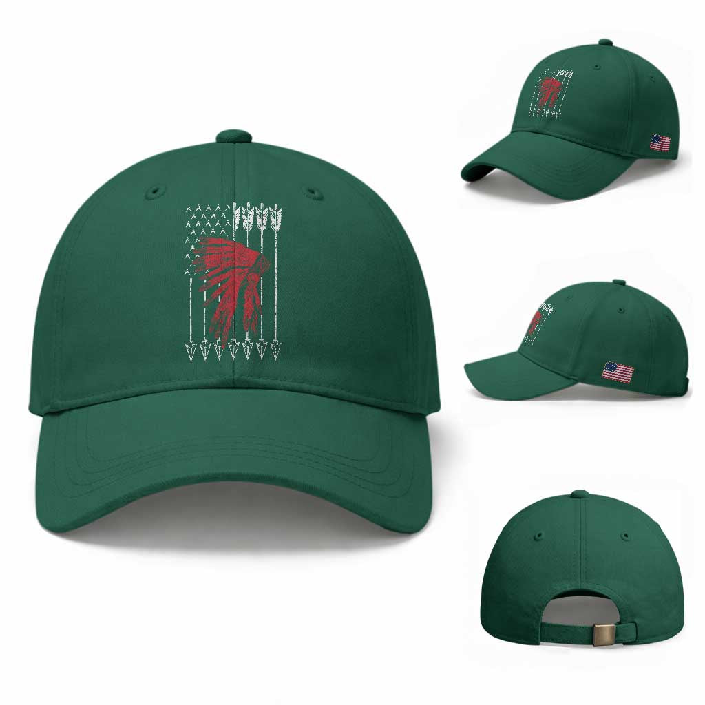 Native American Teepee American Flag Baseball Cap