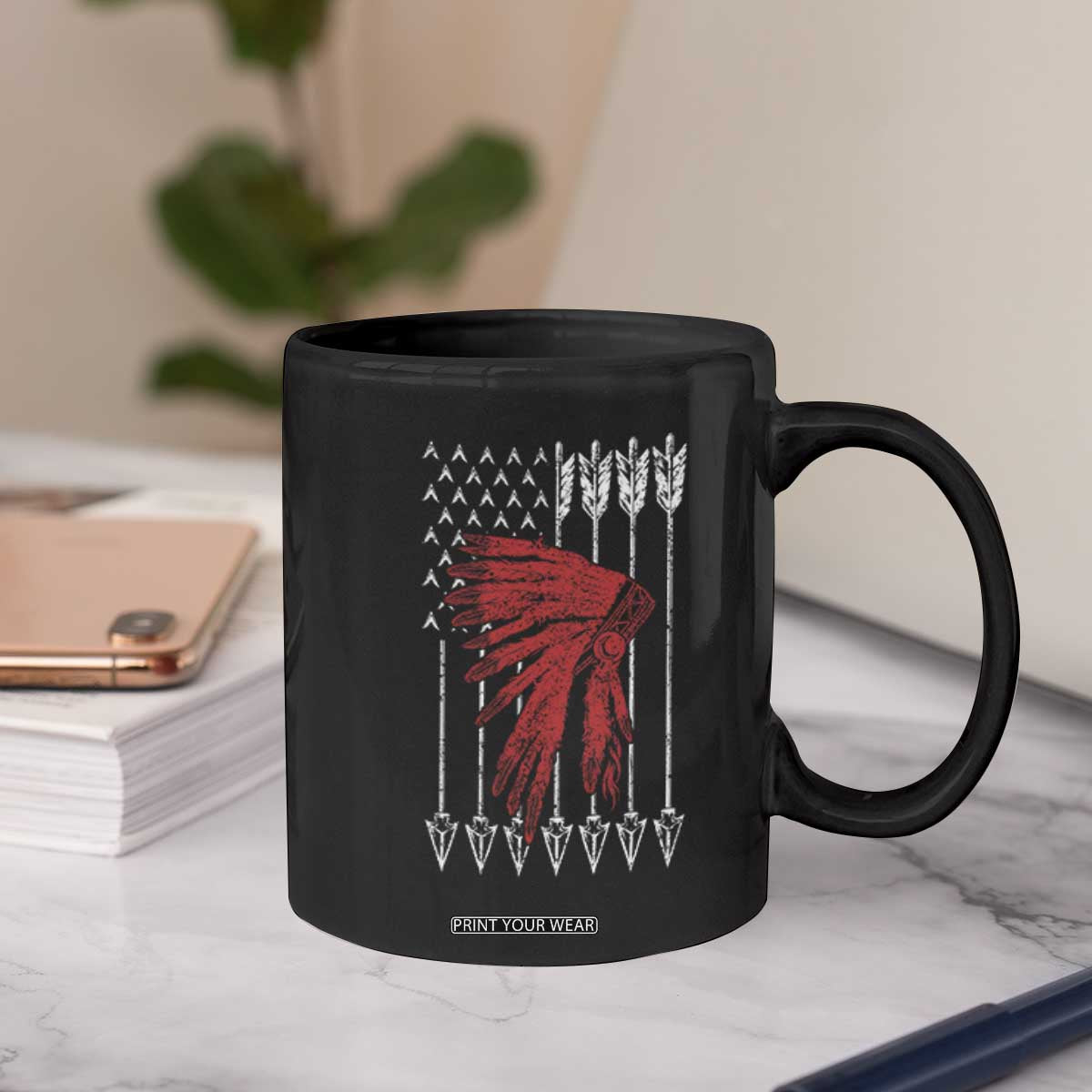 Native American Teepee American Flag Coffee Mug