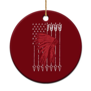 Native American Teepee American Flag Ceramic Ornament