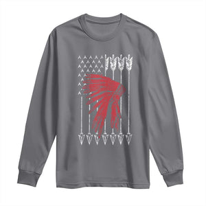 Native American Teepee American Flag Long Sleeve Shirt