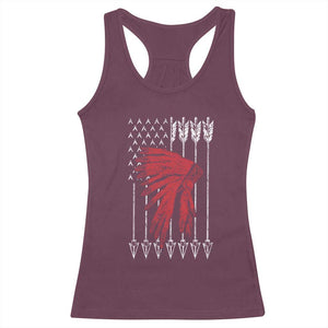 Native American Teepee American Flag Racerback Tank Top
