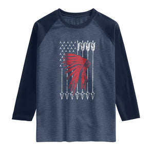 Native American Teepee American Flag Raglan Shirt