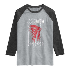 Native American Teepee American Flag Raglan Shirt
