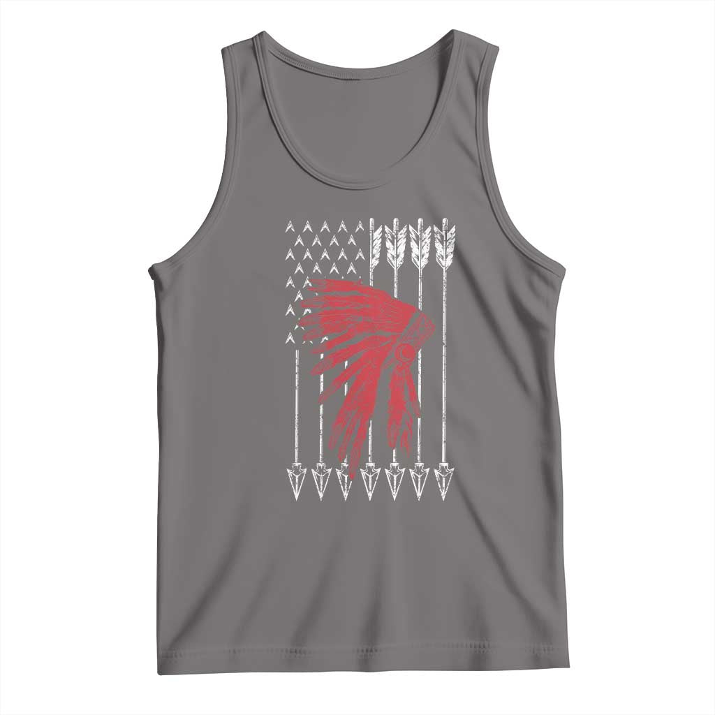 Native American Teepee American Flag Tank Top