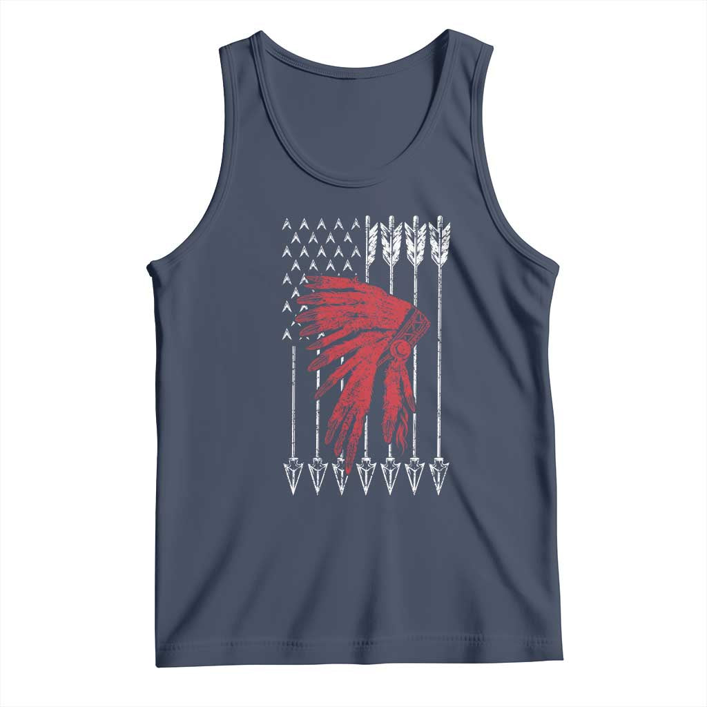 Native American Teepee American Flag Tank Top