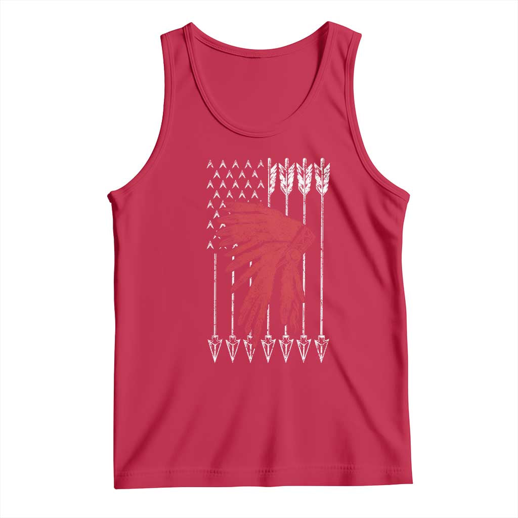Native American Teepee American Flag Tank Top