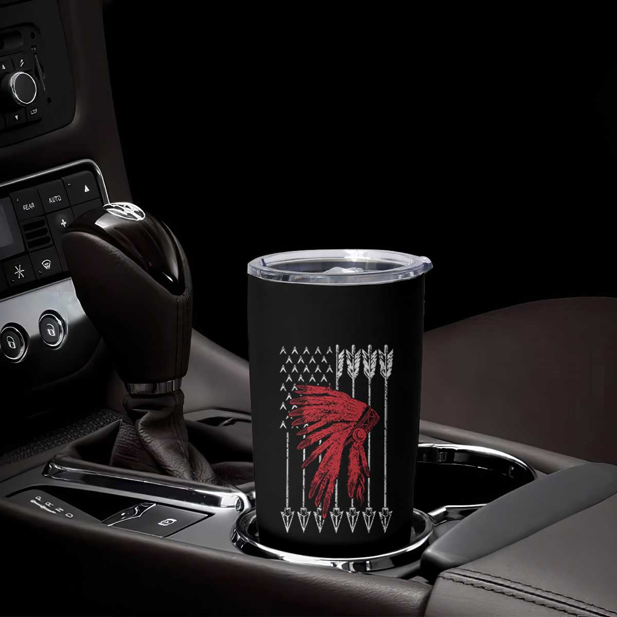 Native American Teepee American Flag Tumbler Cup
