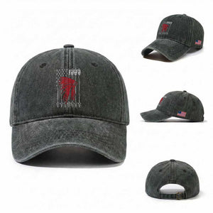 Native American Teepee American Flag Washed Cotton Baseball Cap