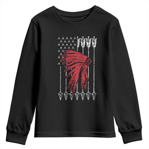 Native American Teepee American Flag Youth Sweatshirt