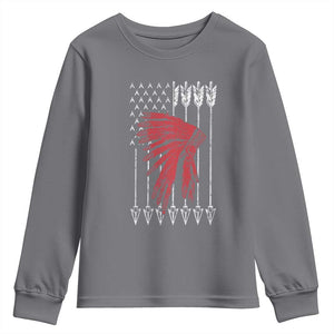 Native American Teepee American Flag Youth Sweatshirt