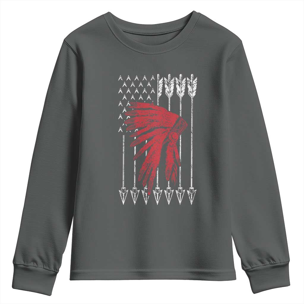 Native American Teepee American Flag Youth Sweatshirt
