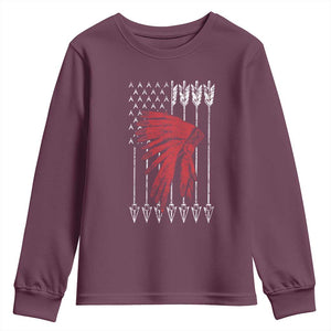 Native American Teepee American Flag Youth Sweatshirt