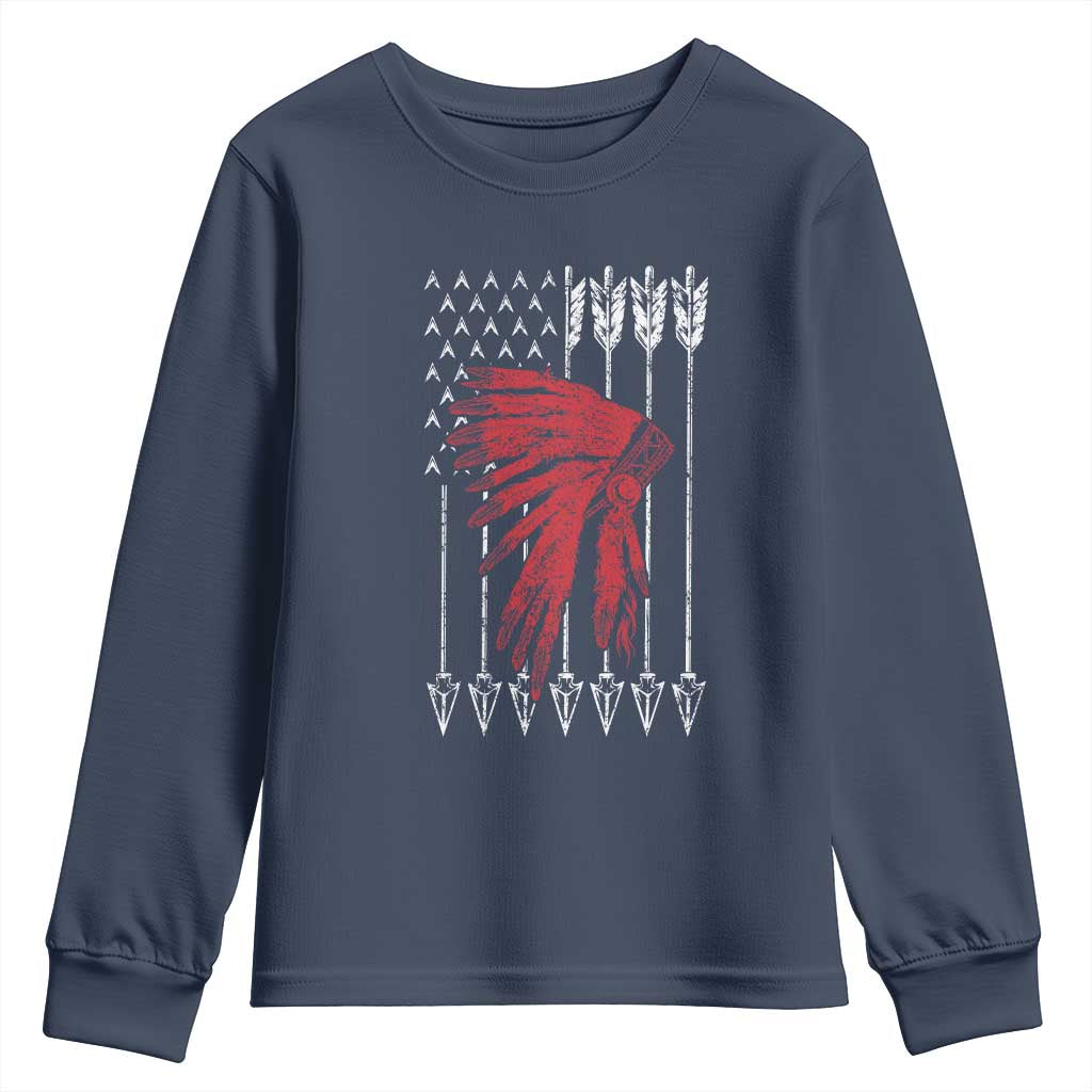 Native American Teepee American Flag Youth Sweatshirt