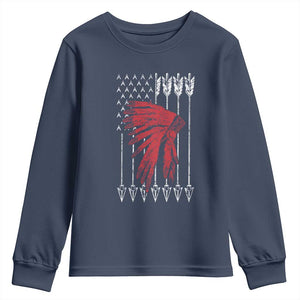 Native American Teepee American Flag Youth Sweatshirt