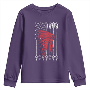 Native American Teepee American Flag Youth Sweatshirt