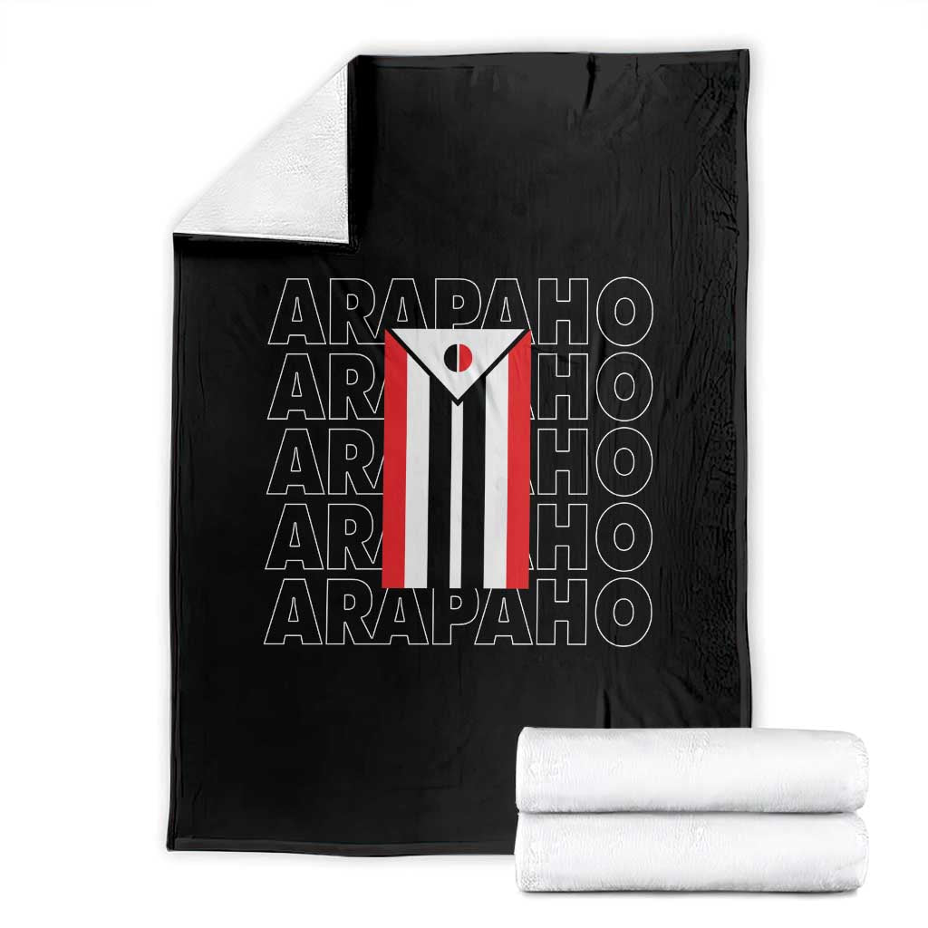 Arapaho Nation Flag Symbol Throw Blanket TS14 Black Print Your Wear