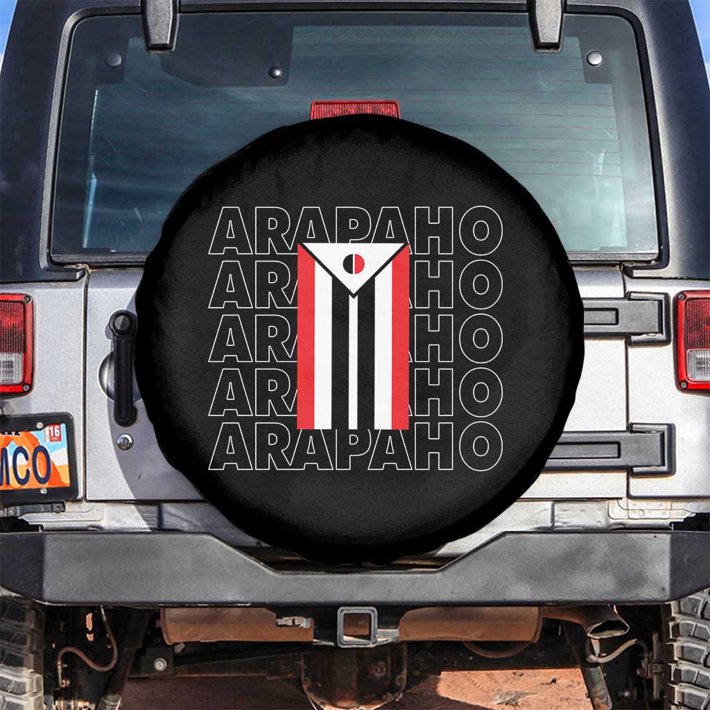 Arapaho Nation Flag Symbol Spare Tire Cover TS14 No hole Black Print Your Wear