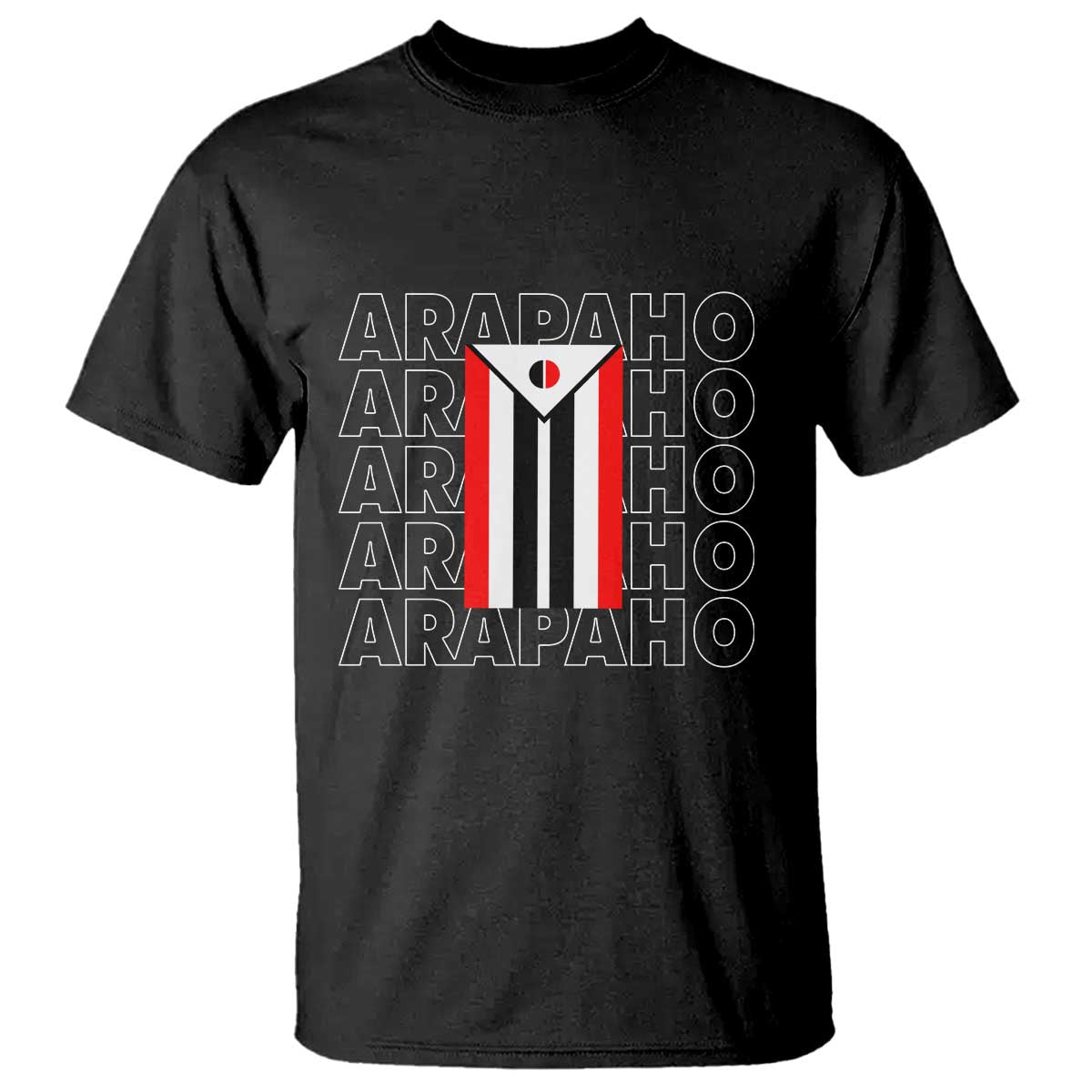 Arapaho Nation Flag Symbol T Shirt TS14 Black Print Your Wear