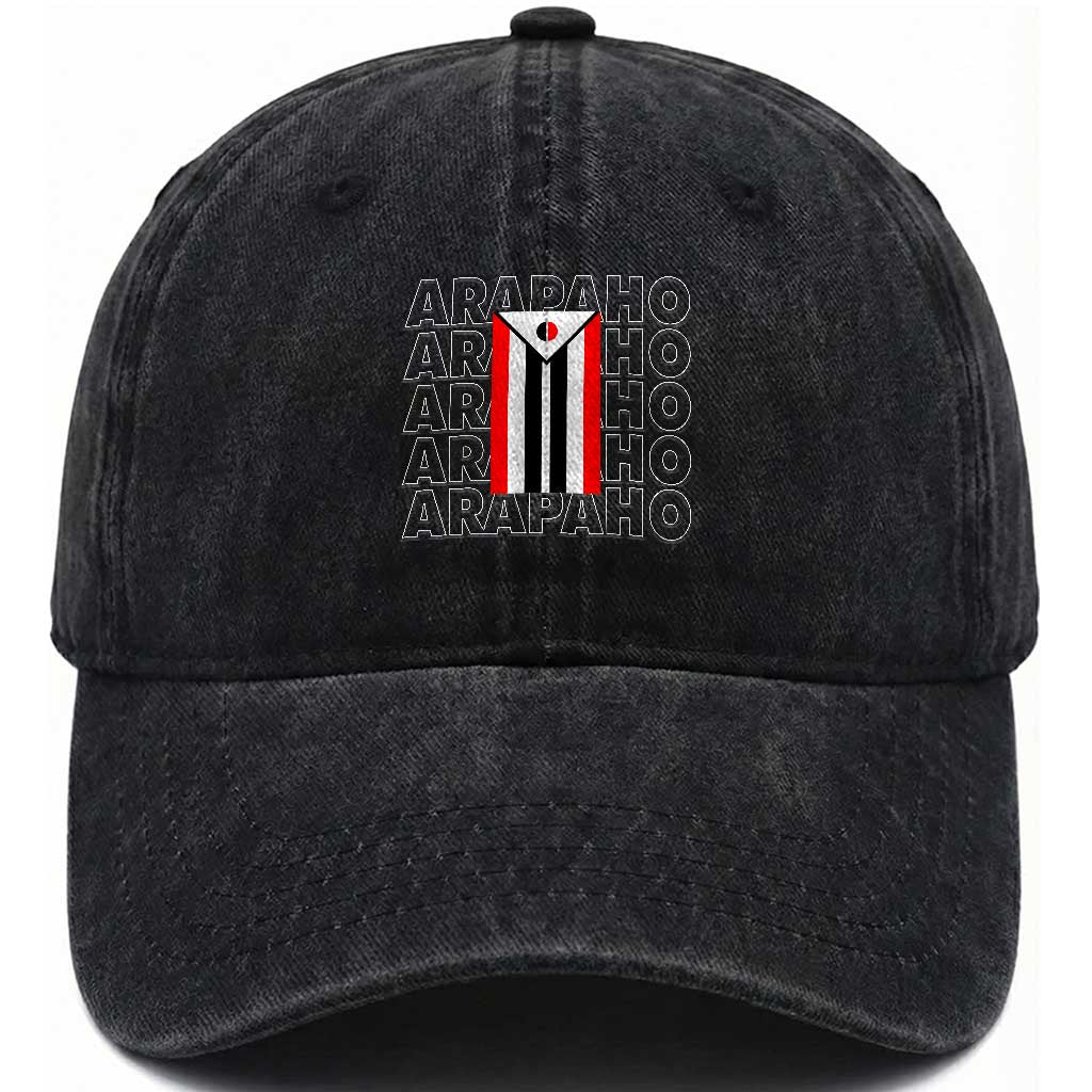 Arapaho Nation Flag Symbol Washed Cotton Baseball Cap TS14 Print Your Wear
