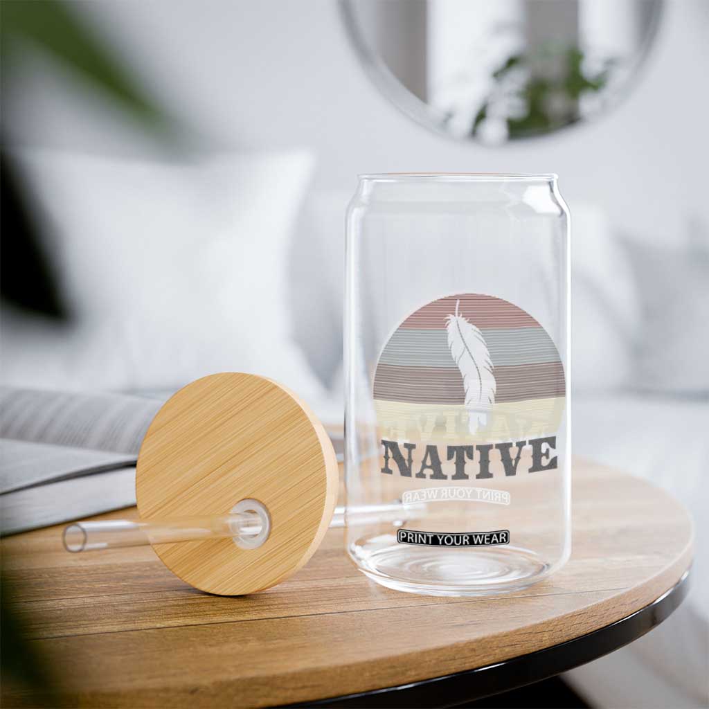 Native Indian American Pride Indigenous Native American Glass Can