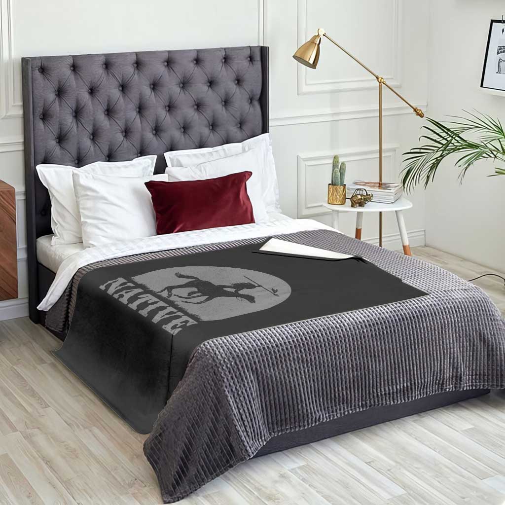 Northwest Native American Knight Pride Mountain Warrior Throw Blanket