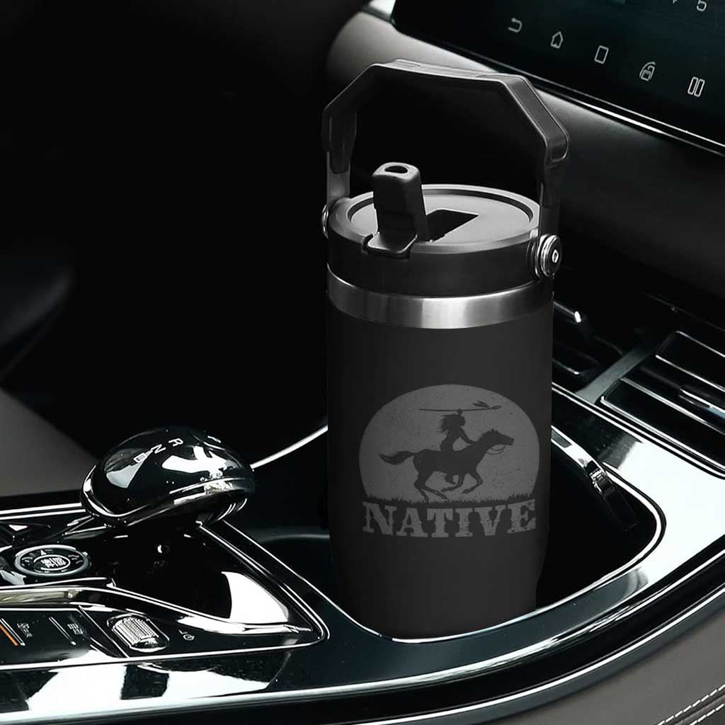 Northwest Native American Knight Pride Mountain Warrior Flip Straw Tumbler