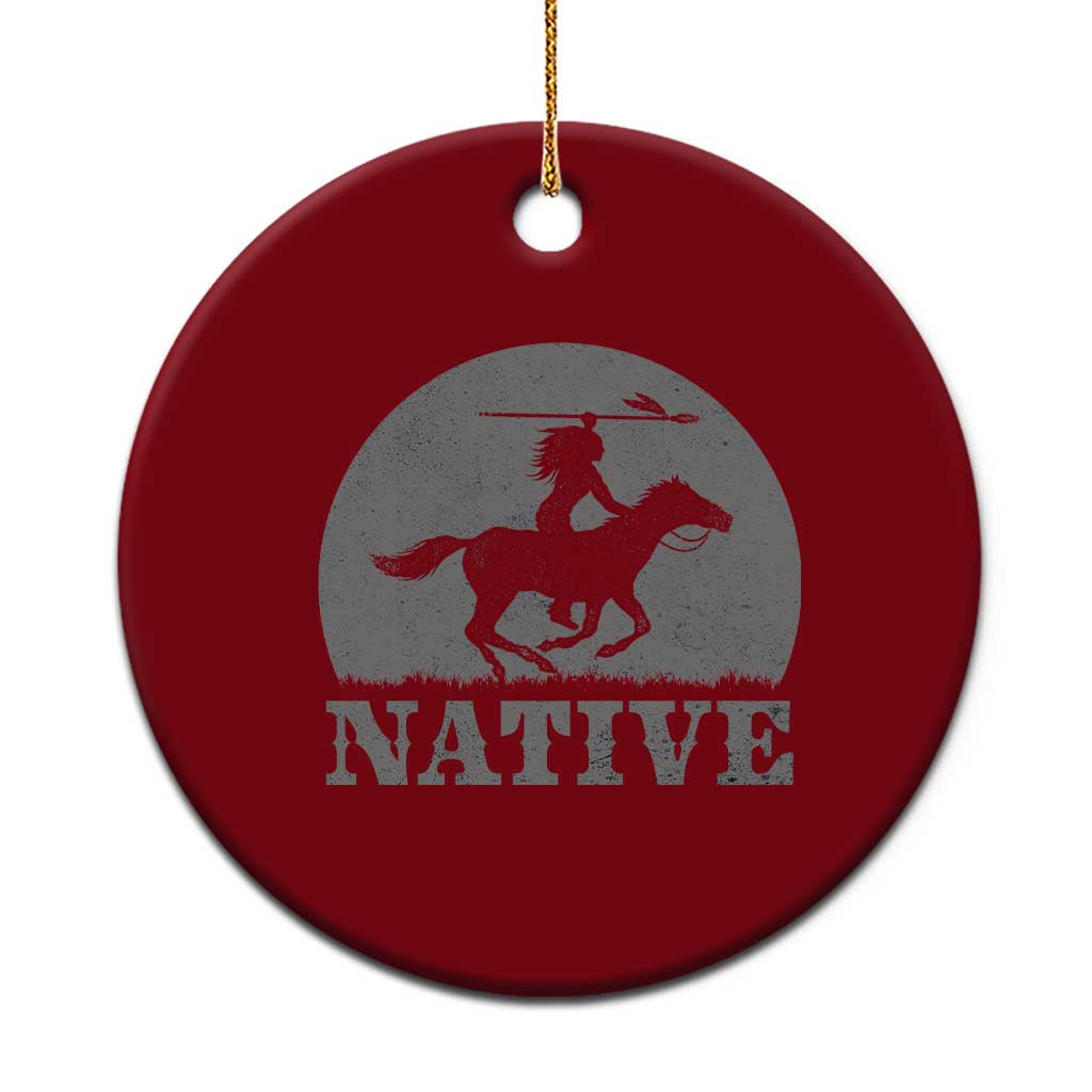 Northwest Native American Knight Pride Mountain Warrior Ceramic Ornament TS14 1pc Red Print Your Wear