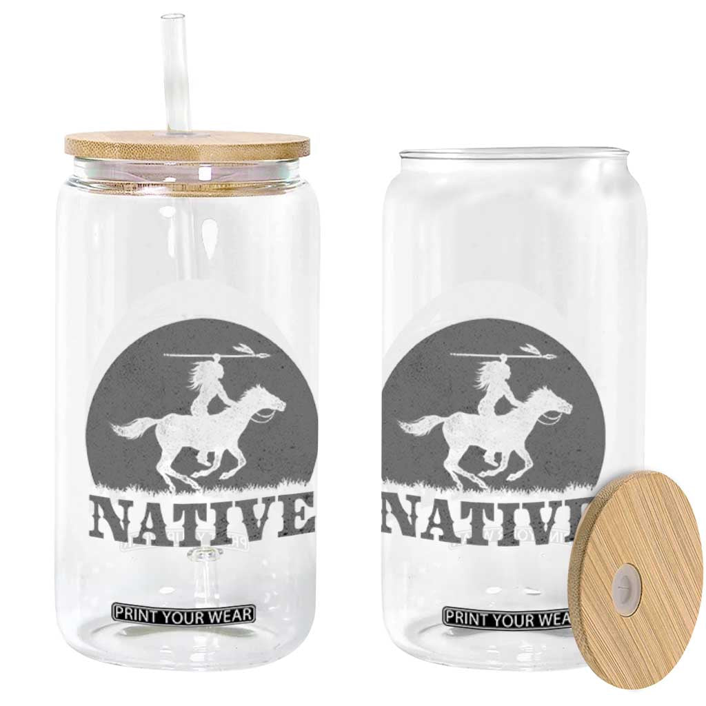 Northwest Native American Knight Pride Mountain Warrior Glass Can