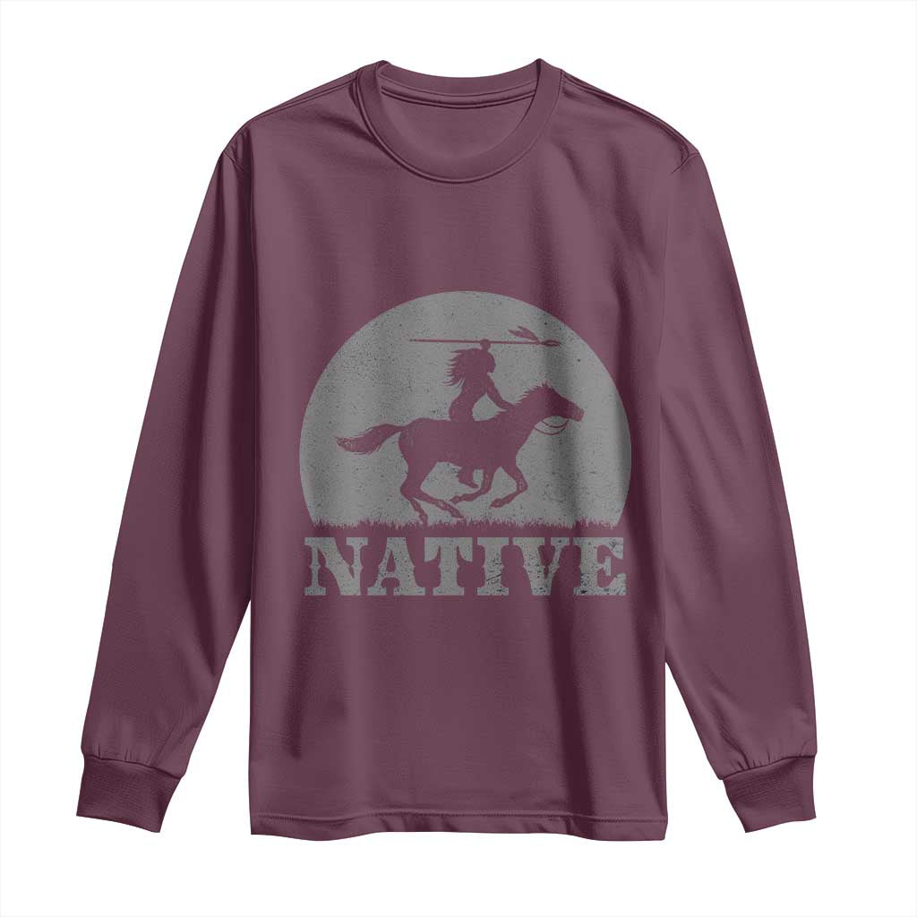 Northwest Native American Knight Pride Mountain Warrior Long Sleeve Shirt