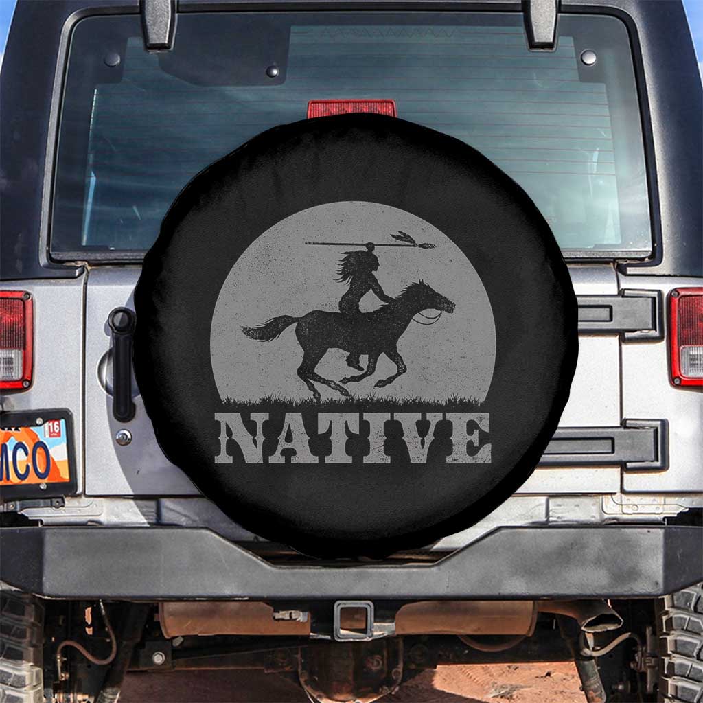 Northwest Native American Knight Pride Mountain Warrior Spare Tire Cover TS14 No hole Black Print Your Wear