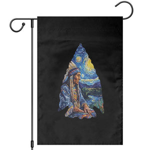 Native American Arrowhead Hunter Starry Night Garden Flag