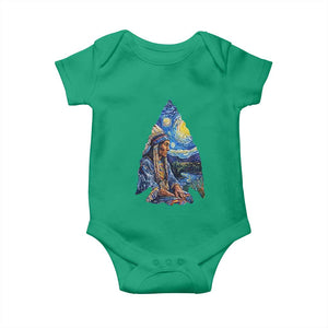 Native American Arrowhead Hunter Starry Night Baby Onesie