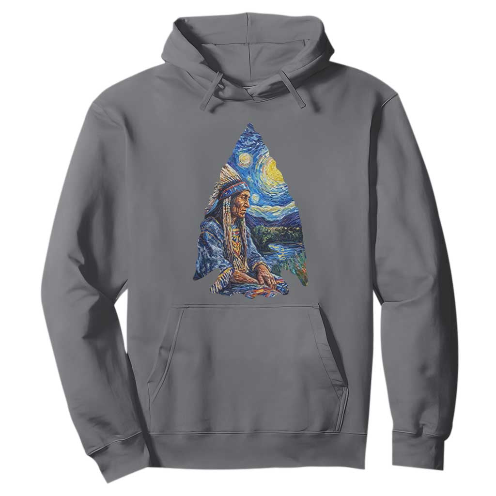 Native American Arrowhead Hunter Starry Night Hoodie