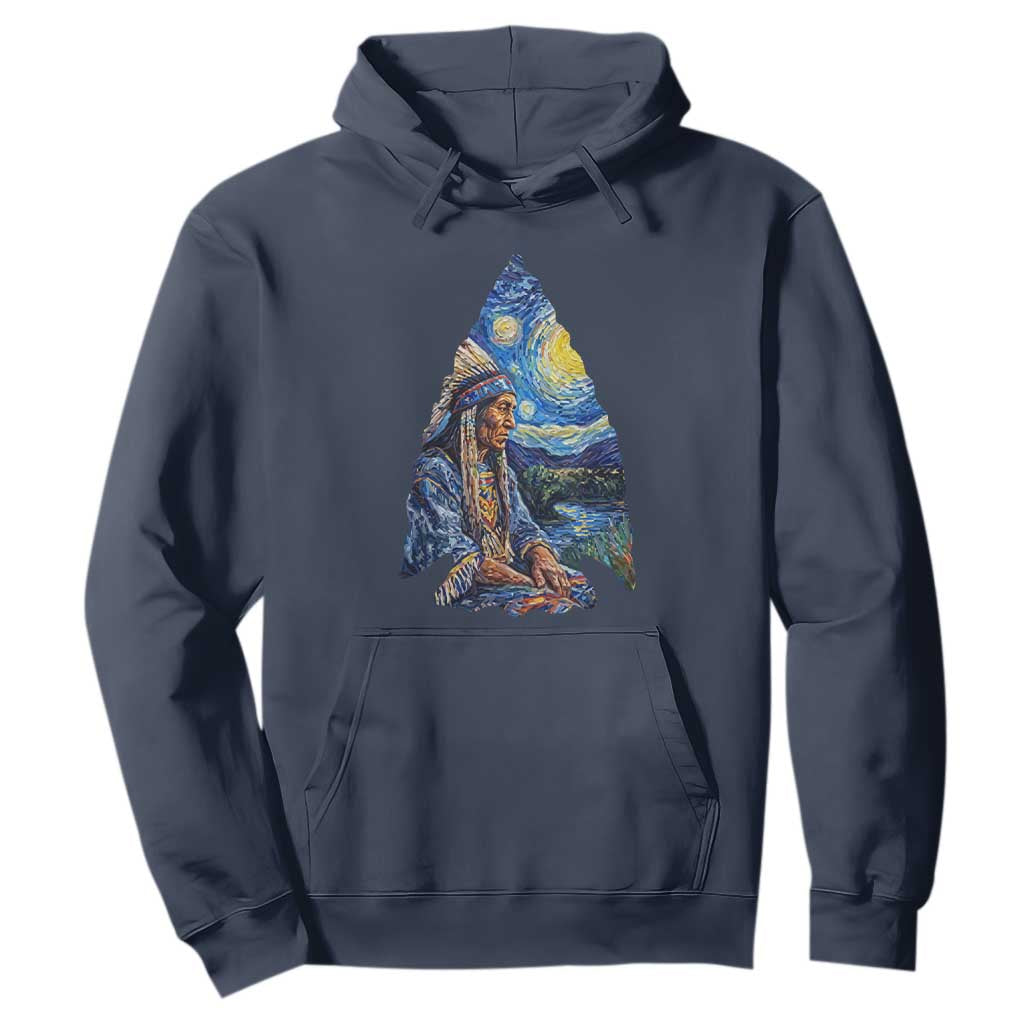 Native American Arrowhead Hunter Starry Night Hoodie