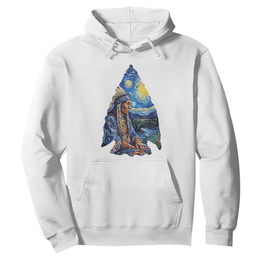 Native American Arrowhead Hunter Starry Night Hoodie